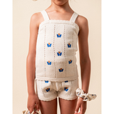 Knit Short With Floral Embroidery Girl