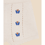 Knit Short With Floral Embroidery Girl