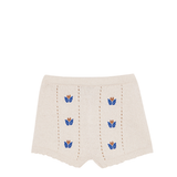 Knit Short With Floral Embroidery Girl