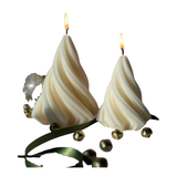 Large Swirl Christmas Tree Candle - Cream
