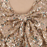 Lila Sequins Bow Dress - Gold Glitter