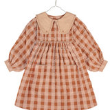 Lottie Dress - Seersucker Gingham in Russet