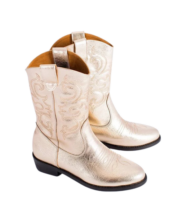 Mama Luma Cowboy Boots - Gold