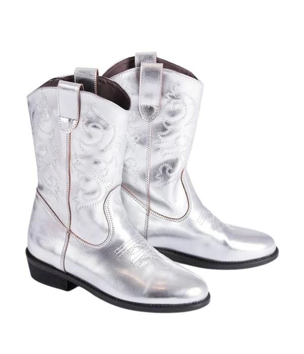 Mama Luma Cowboy Boots - Silver