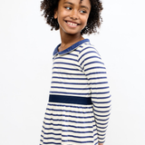 Marie Clare Dress - Navy Stripe