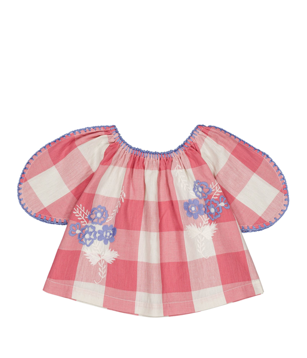 Marlette Baby Blouse - Check Rose