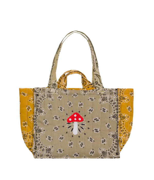 Moyen Cabas Matelassé - CHAMPIGNON - C - Beige / Moutarde