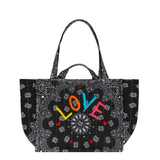 Moyen Cabas Matelassé - LOVE - All Black