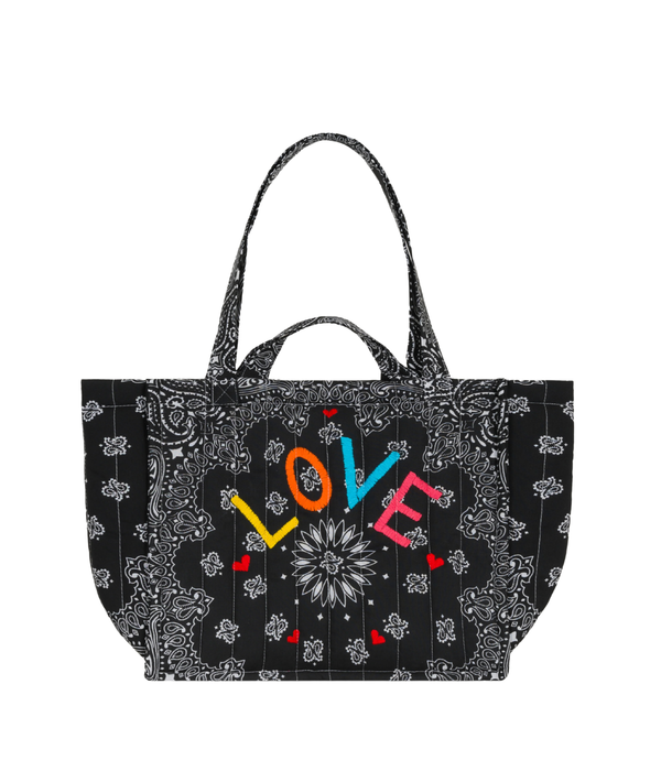 Moyen Cabas Matelassé - LOVE - All Black