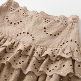 Ottilie Embroidered Mini Skirt - Taupe