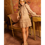 Ottilie Embroidered Top - Taupe