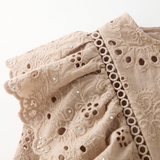 Ottilie Embroidered Top - Taupe