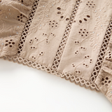 Ottilie Embroidered Top - Taupe