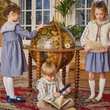 Paola Dress, in Blue Denim Light Herringbone