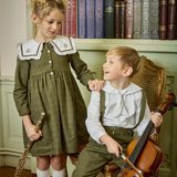 Paola, Dress, in Kaki Checks