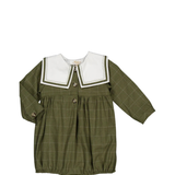 Paulin, Baby Romper, in Kaki Checks