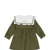 Paulin, Baby Romper, in Kaki Checks