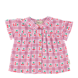 Peter Pan Collar Shirt - Lilac W/ Cherries Allover