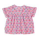 Peter Pan Collar Shirt - Lilac W/ Cherries Allover