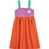 Pixel Daisy Color Block Woven Dress - Multicolor