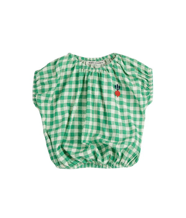 Pixel Sugar Beet Vichy Woven Blouse - Green
