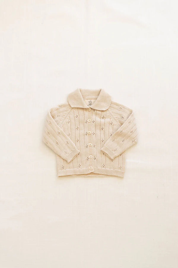 Heirloom Pointelle Cardigan - Sugar