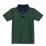 Polo Shirt - Navy/Dark Green Qb Stripe