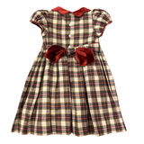 Risette, Smocked Dress, in Red Tartan