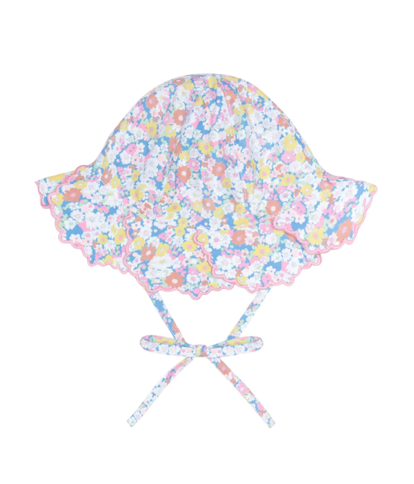 Baby Multi Floral Scalloped Sun Hat