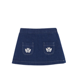 Denim Embroidered Mini Skirt Girl