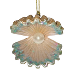 Pink Painted Resin Clam Shell With Pearl Ornament
