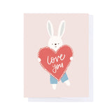 Love You Bunny Valentine's Card