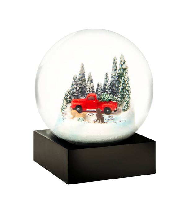 Red Truck with Dogs Snow Globe