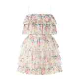 Reign Frill Embroidered Mini Dress - Floral