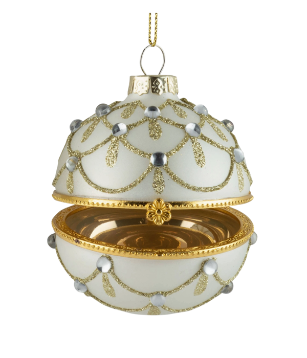 Round Glass Hinged Keepsake Ornament