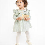 Sara Baby Dress - Sage Chevron Stripe