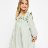 Sara Dress - Sage Chevron Stripe