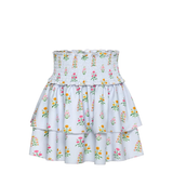 Scottie Skirt - Blue Floral Block Print