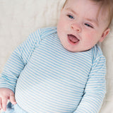 Baby Body Stripe - Aqua/Ecru