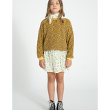 Short Skirt - Ecru W/ Yellow Flowers Allover