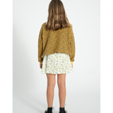Short Skirt - Ecru W/ Yellow Flowers Allover