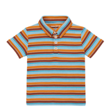 Short Sleeve Polo - Bright Sky Avenue Stripe