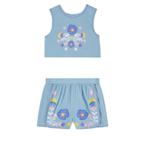 Shorts Maïwen Cotton Voile - Stone Blue