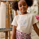 Skirt Roumia Printed Cotton Voile - Cream Floral Haven