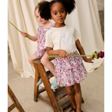 Skirt Roumia Printed Cotton Voile - Cream Floral Haven