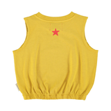 Sleeveless Top - Mustard W/ Apple Print