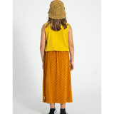 Sleeveless Top - Mustard W/ Apple Print