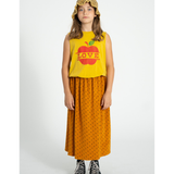 Sleeveless Top - Mustard W/ Apple Print