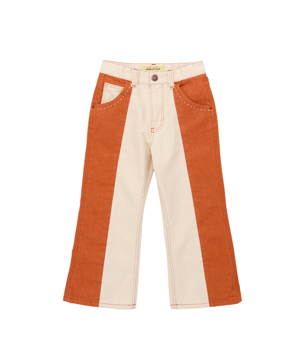 Slim Flared Jeans - Colorblock Rusty Denim