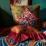 Square Pillow Cover Blumen Green